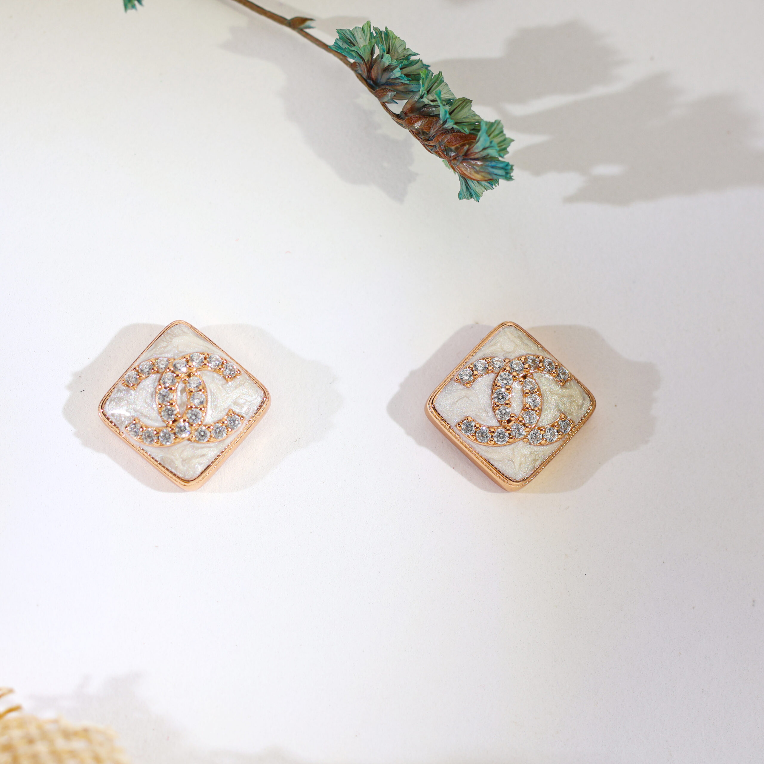 Pearl Mosaic Icon Stud Rosegold Earrings