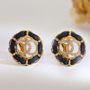 Midnight Chain Halo Rosegold Earrings