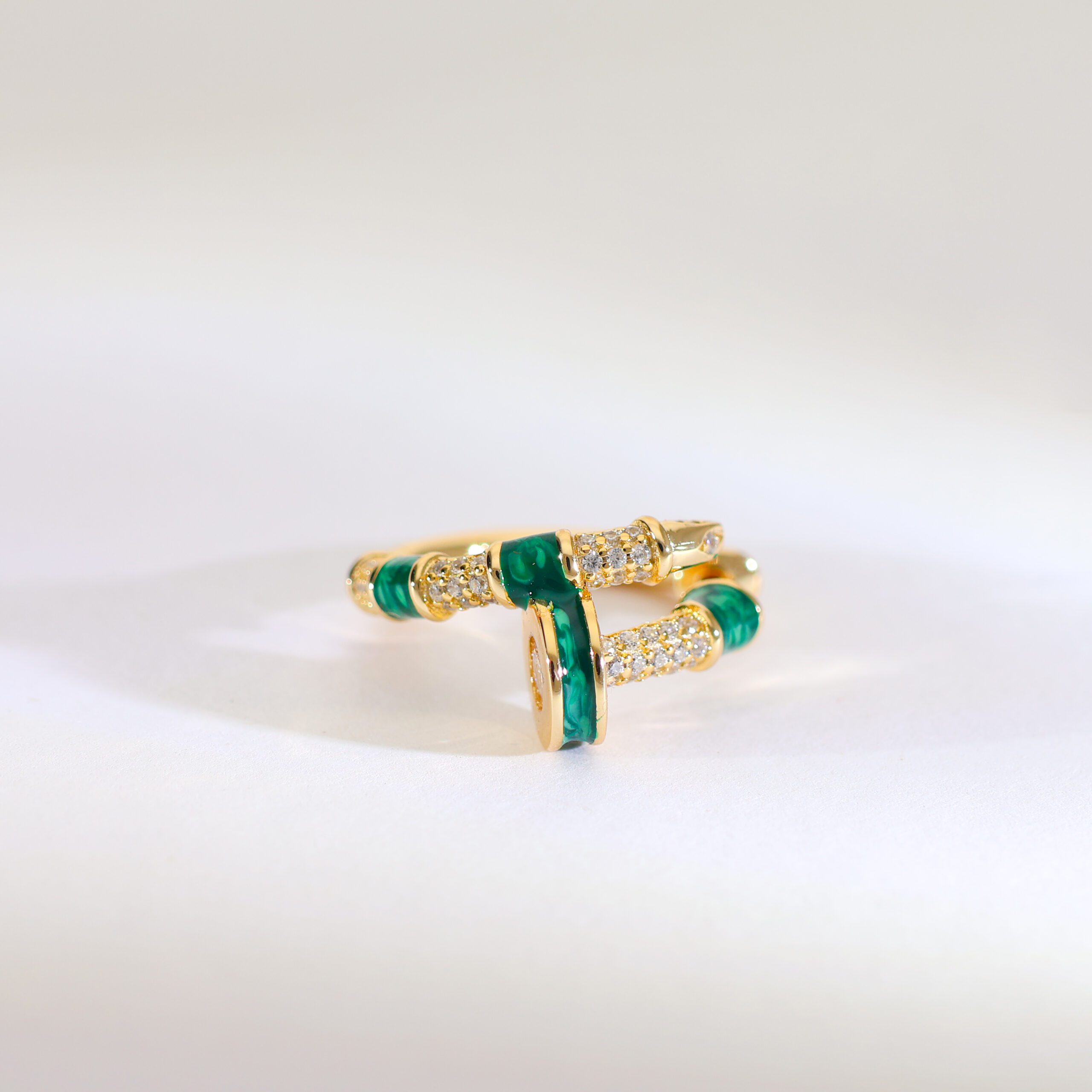 Crystal Rail Accent Rosegold Earrings - Image 3