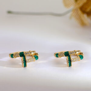 Crystal Rail Accent Rosegold Earrings