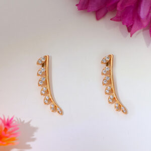 Leaf Whisper Climbers Rosegold Earring