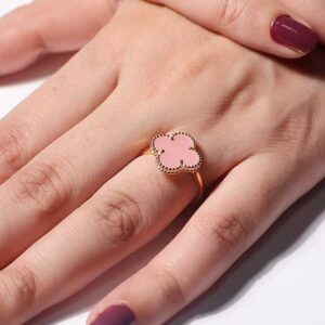 Pink Clover Glow ladies ring
