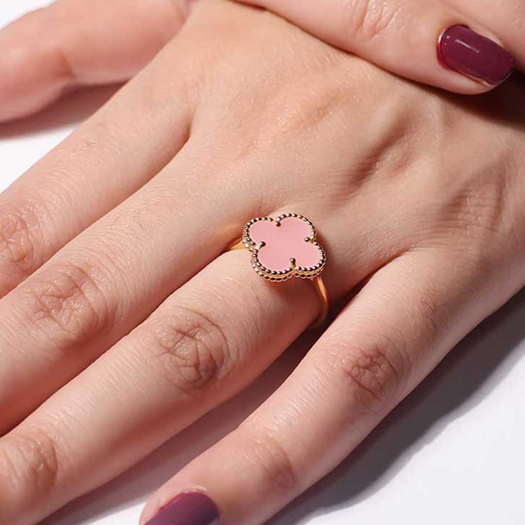 Pink Clover Glow ladies ring
