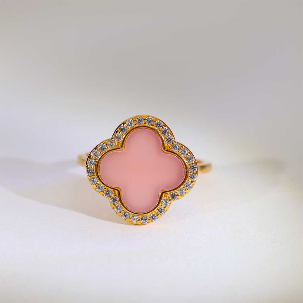 Pink Petal Halo ladies ring - Image 2