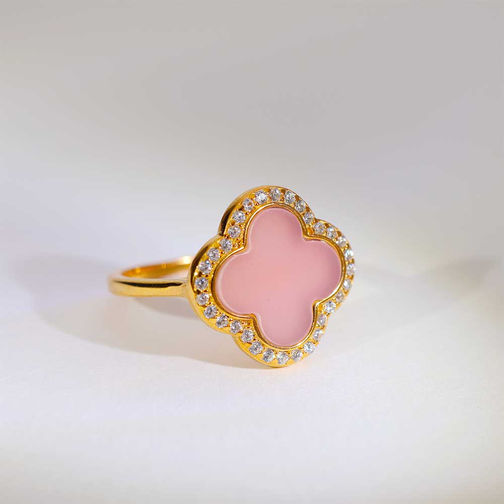Pink Petal Halo ladies ring - Image 3