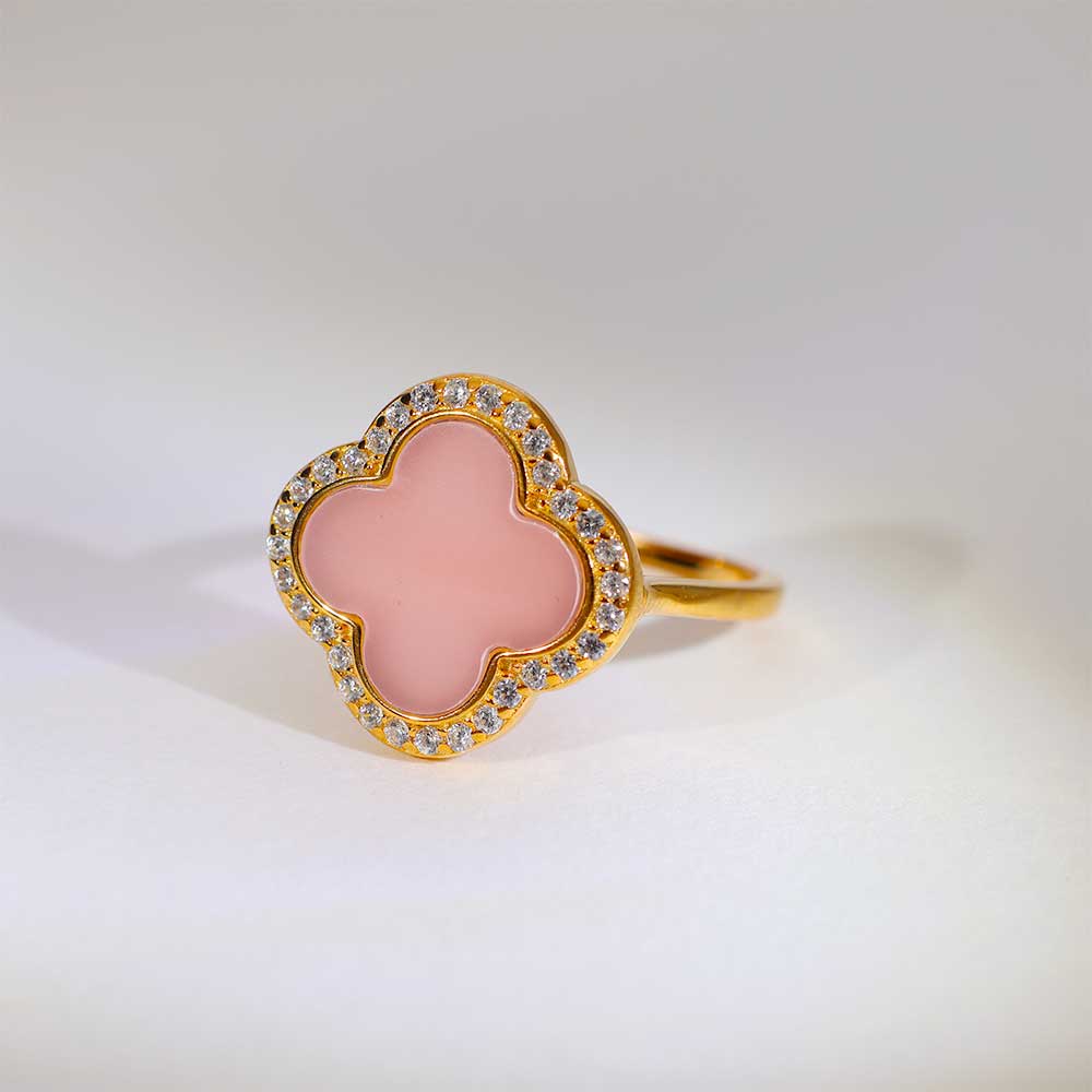 Pink Petal Halo ladies ring - Image 5