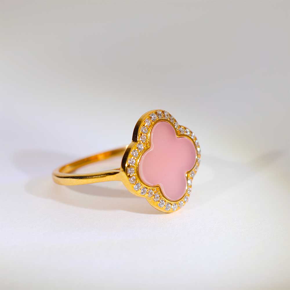 Pink Petal Halo ladies ring - Image 4