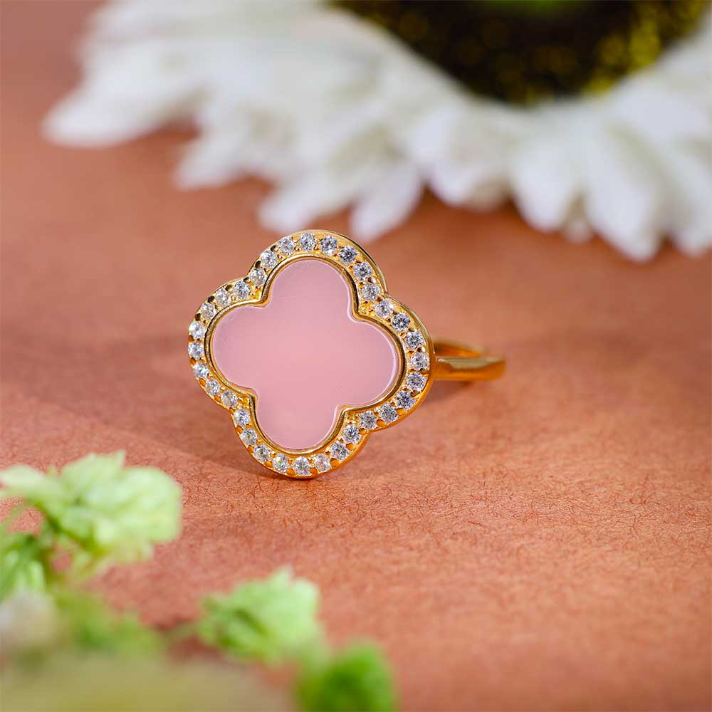 Pink Petal Halo ladies ring - Image 7