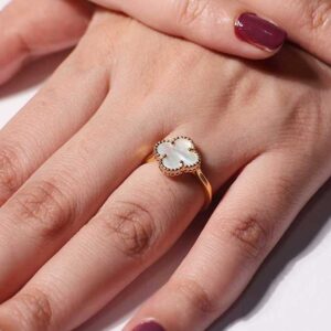 Moon Clover Beaded ladies ring