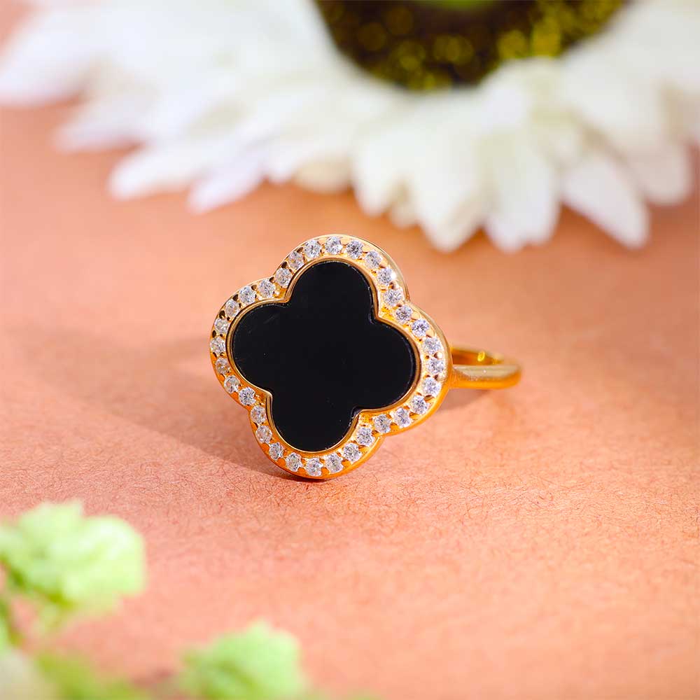 Eternal Noir Clover ladies ring - Image 5