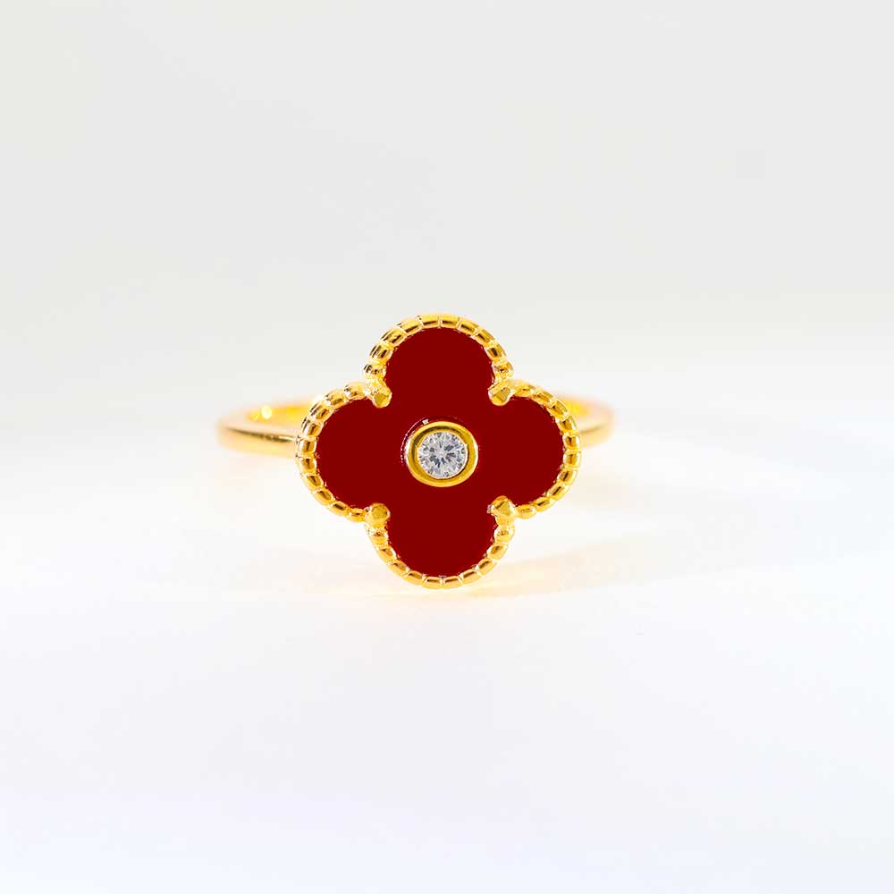 Red Petal Glow ladies ring - Image 2