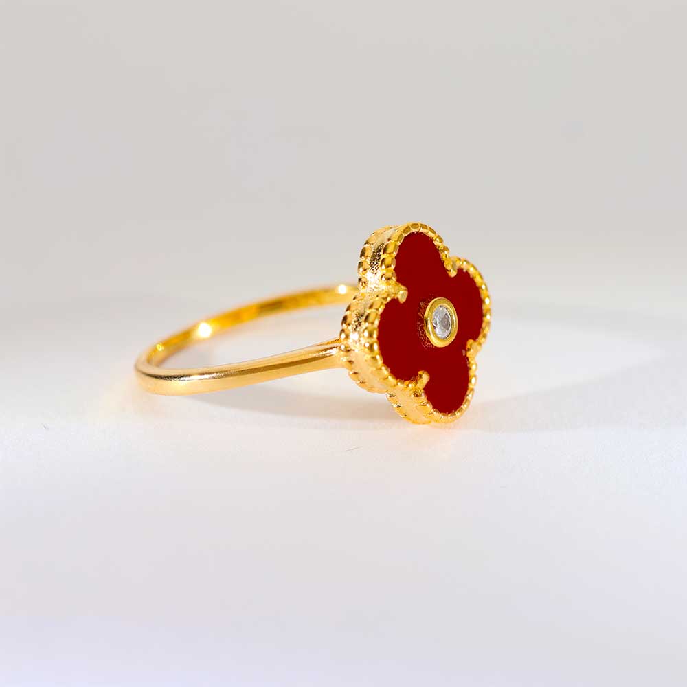 Red Petal Glow ladies ring - Image 3