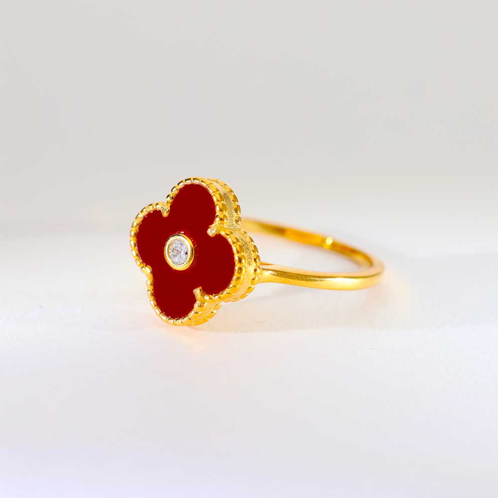 Red Petal Glow ladies ring - Image 4
