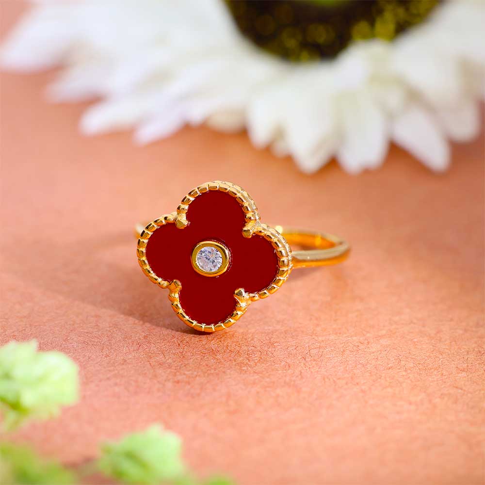 Red Petal Glow ladies ring - Image 5