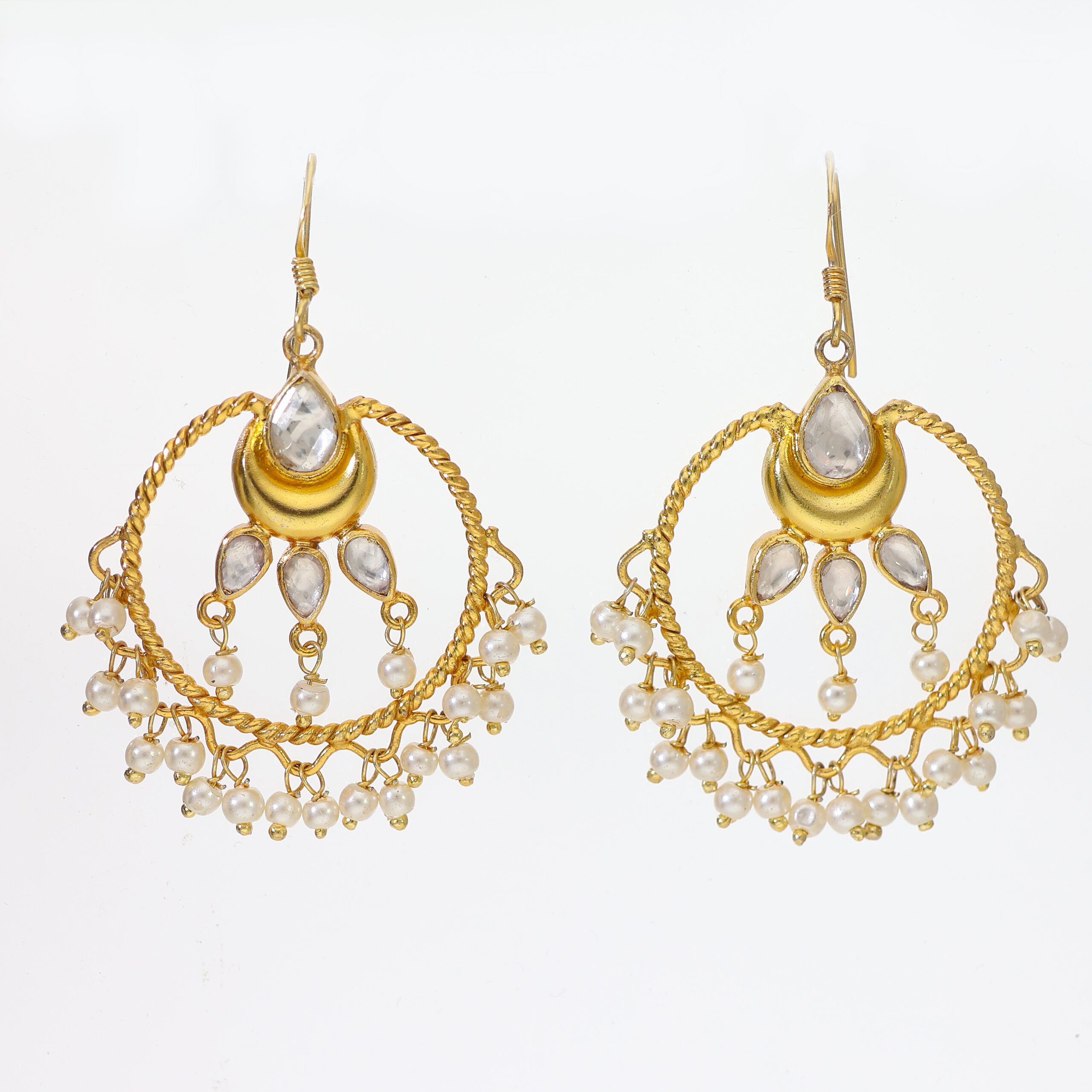 SparkLeaf Kundan Earrings - Image 3