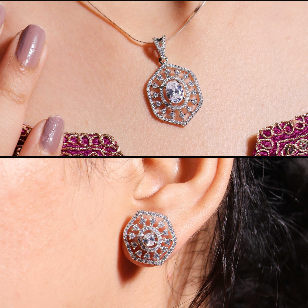 Oval Crown Pendant Set/ Without Chain