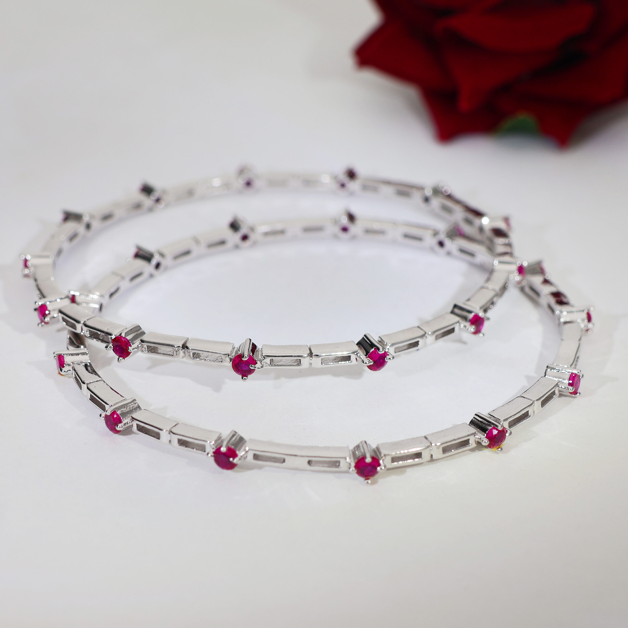 Rose Glow Classic Ladies Bangles - Image 5