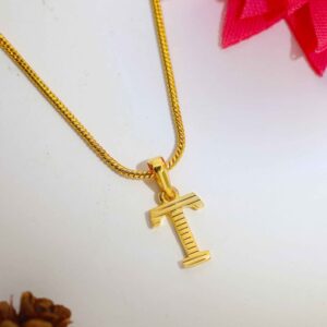 Striped Shine T Alphabet Ladies Pendent