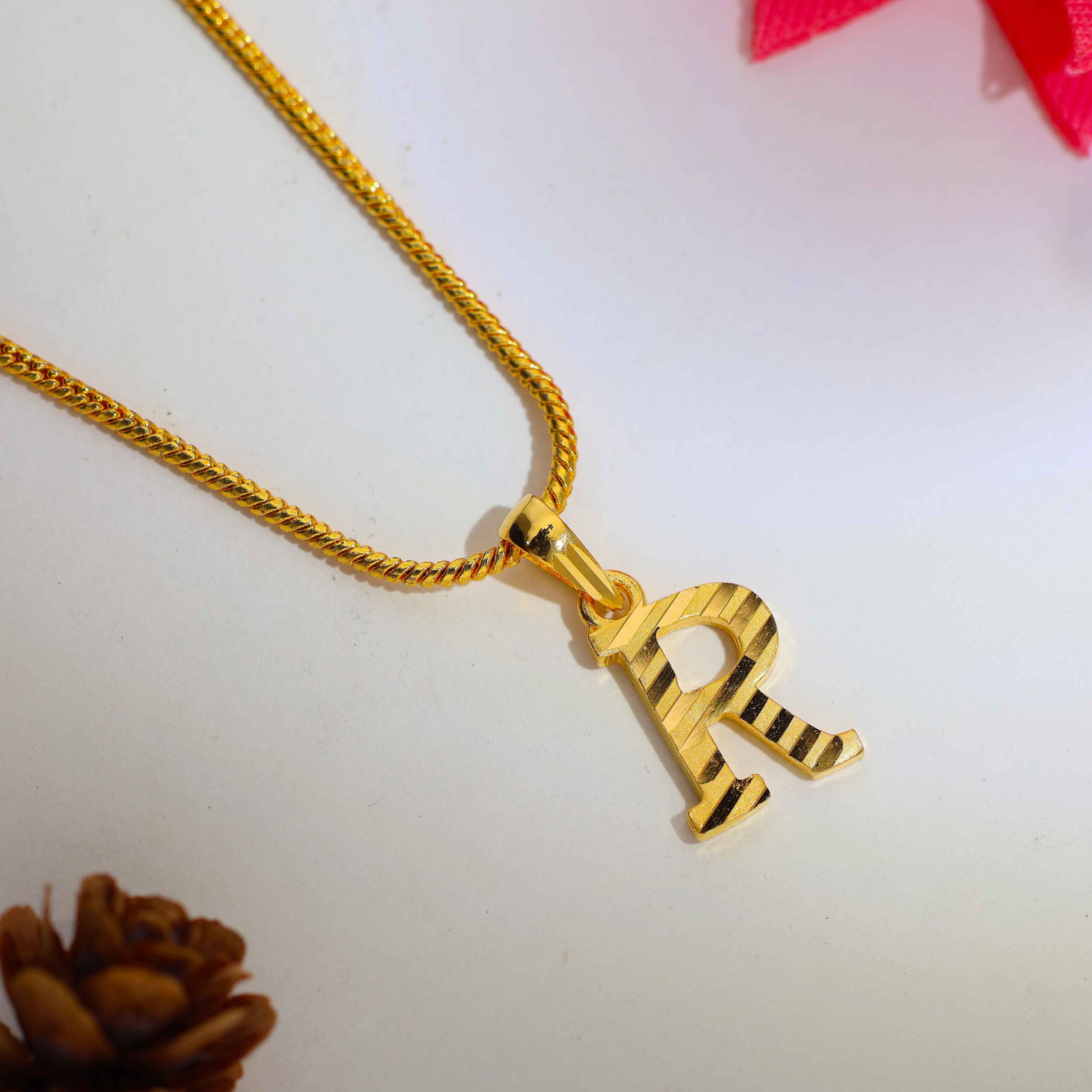 Bold Letter R Alphabet Ladies Pendent