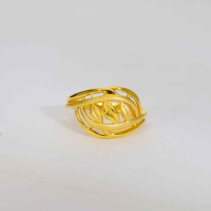 Golden Petal Ladies Gold Ring