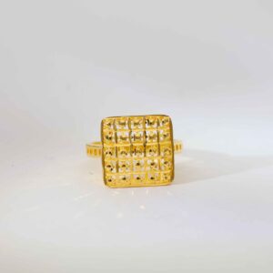 Golden Grid Ladies Ring