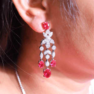 Ruby Cascade Ladies Earrings