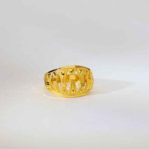 Golden Lattice Ladies Gold Ring