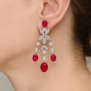 Ruby Cascade Ladies Earrings