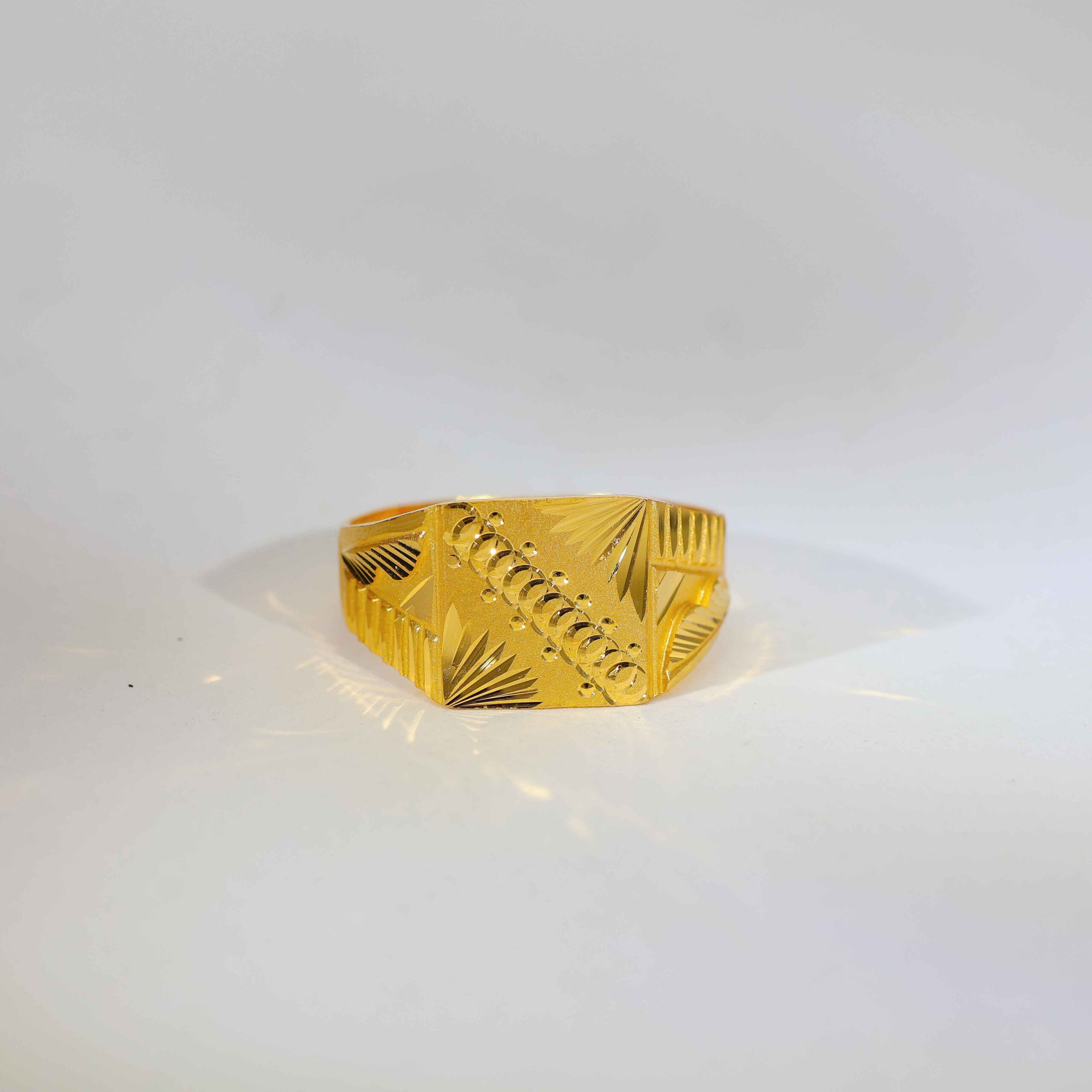 Saffron Panel gents gold ring