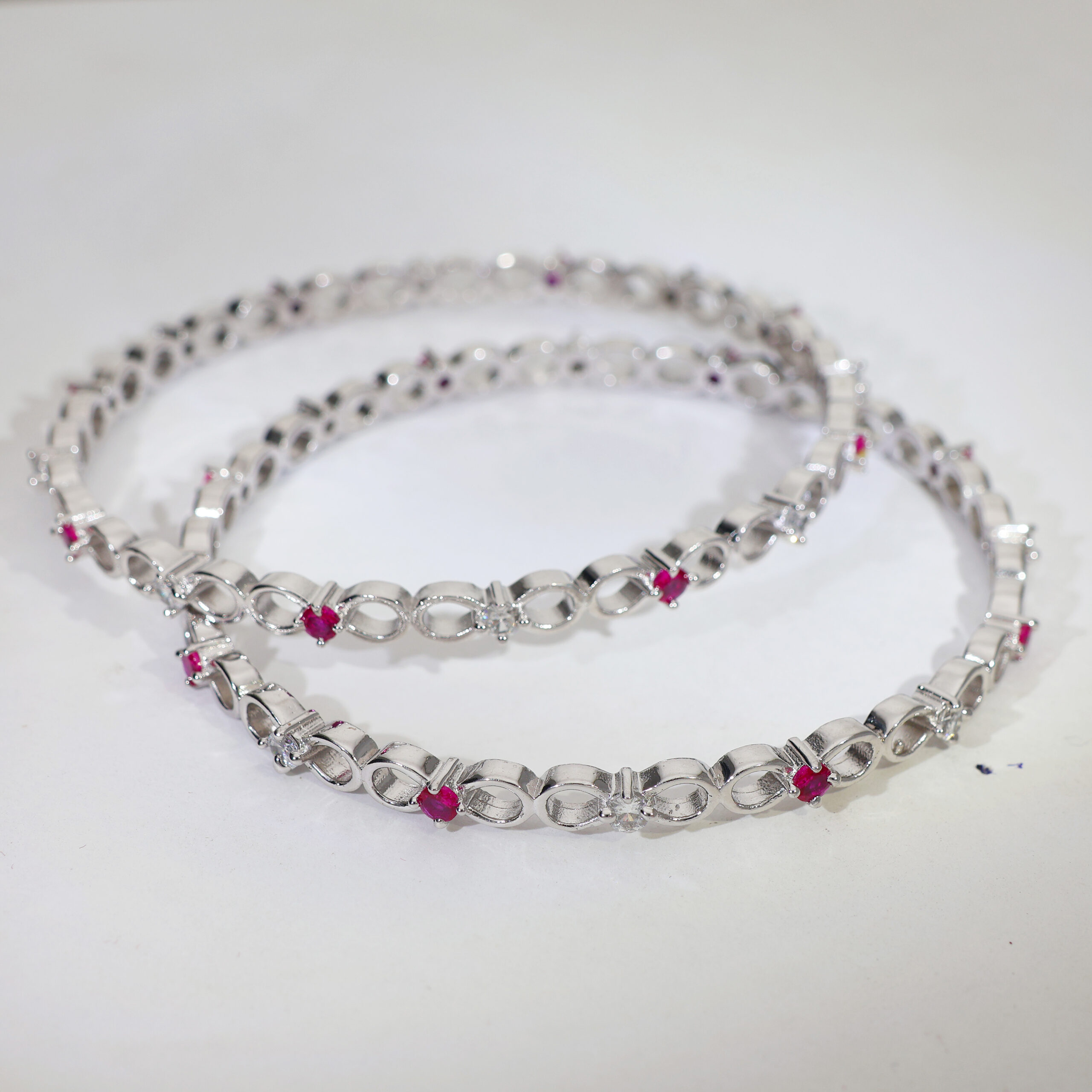 Ruby Infinity Ladies Bangles - Image 2