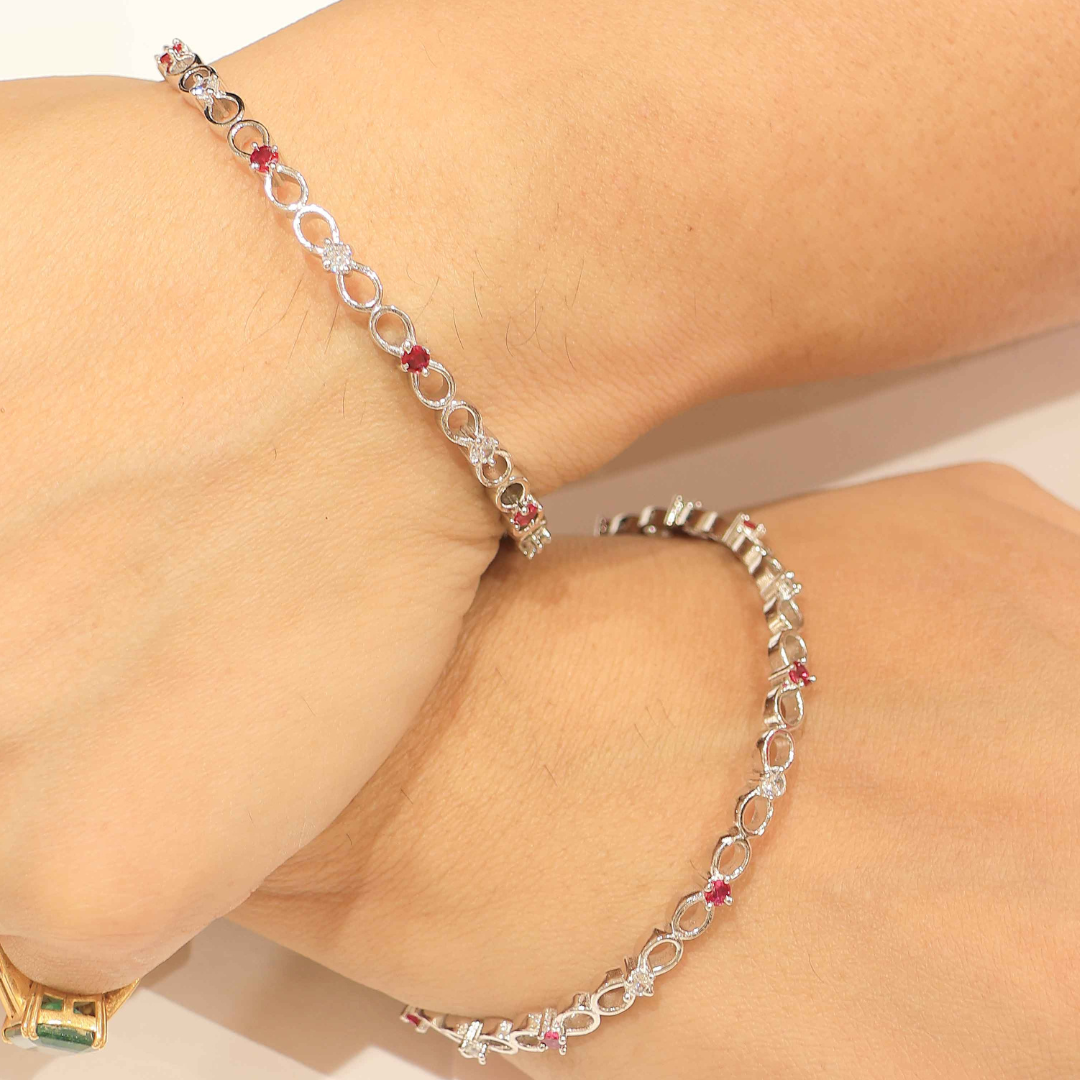 Ruby Infinity Ladies Bangles