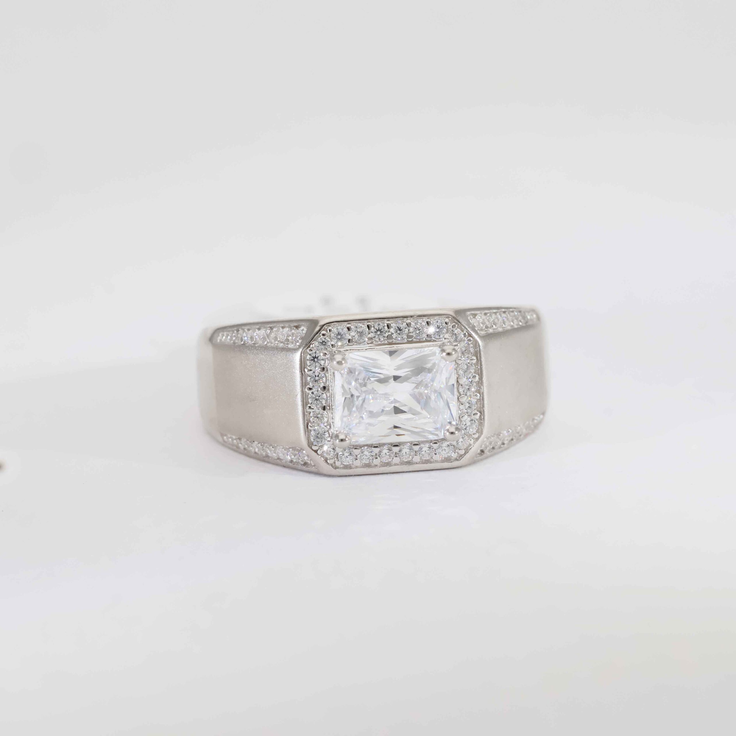 Aqua Shield Men’s Silver Ring - Image 2