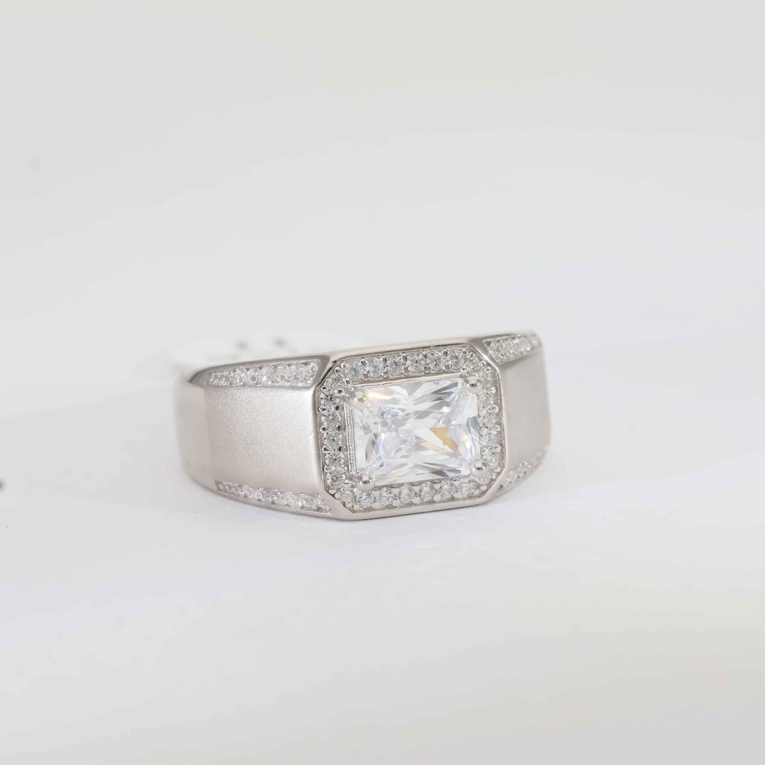 Aqua Shield Men’s Silver Ring - Image 3