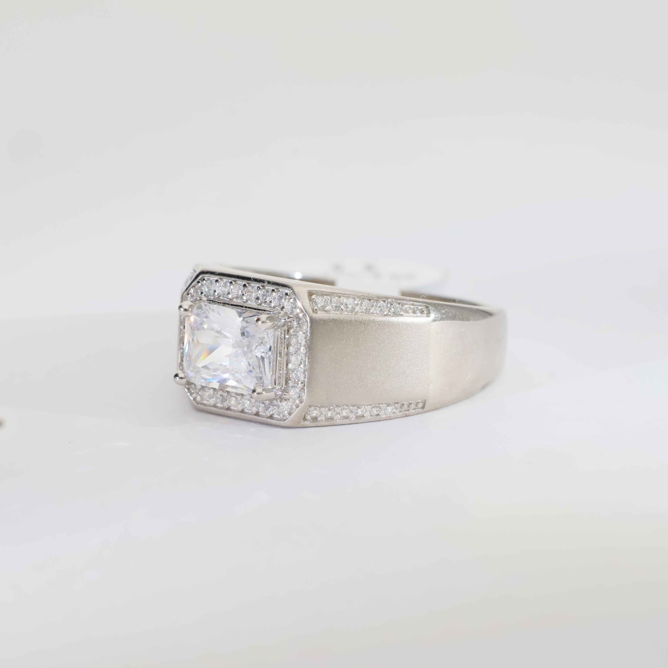 Aqua Shield Men’s Silver Ring - Image 5