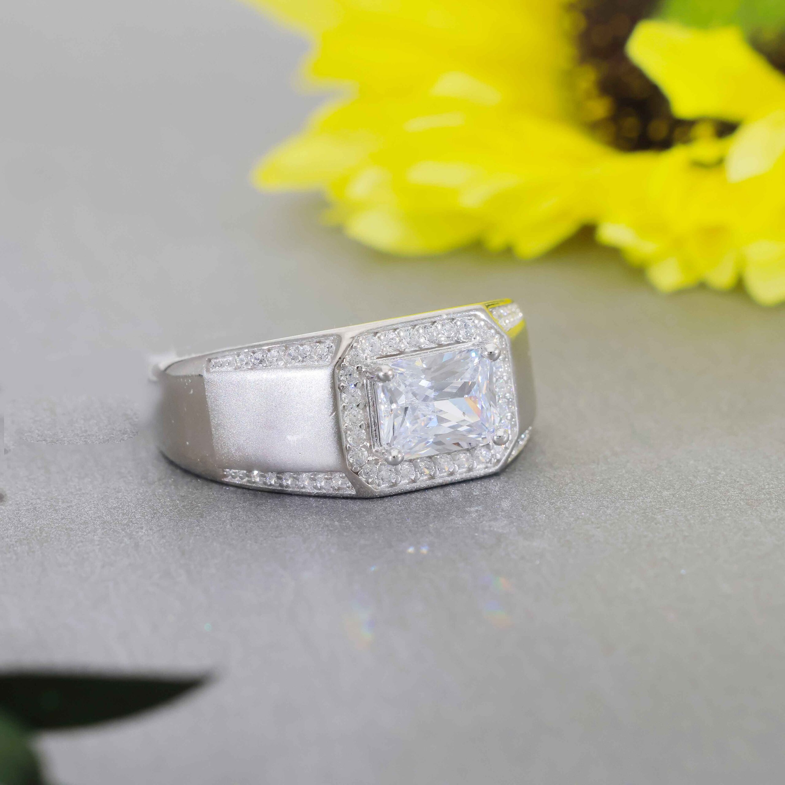 Aqua Shield Men’s Silver Ring - Image 6