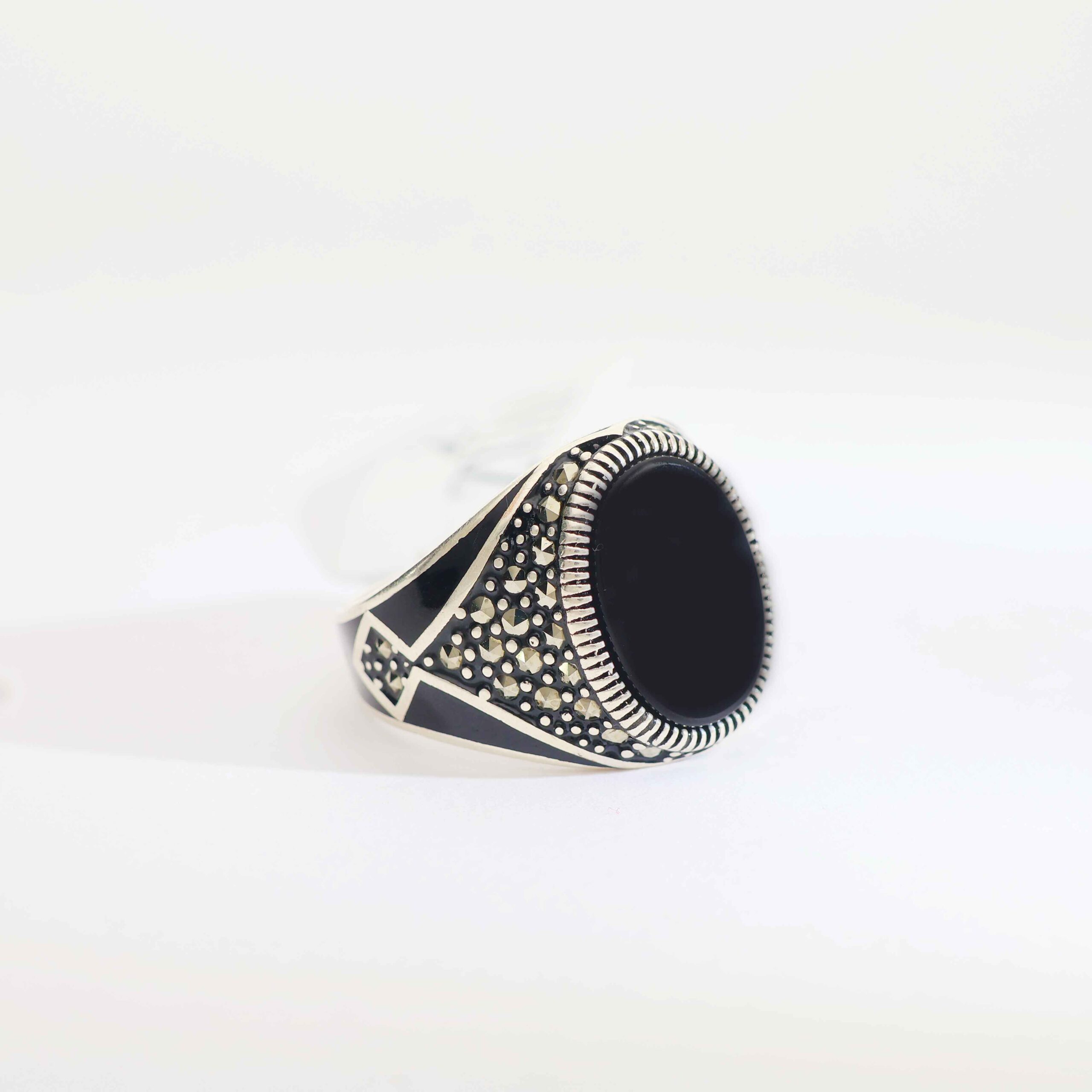 Royal Black Stone Gents Ring - Image 4
