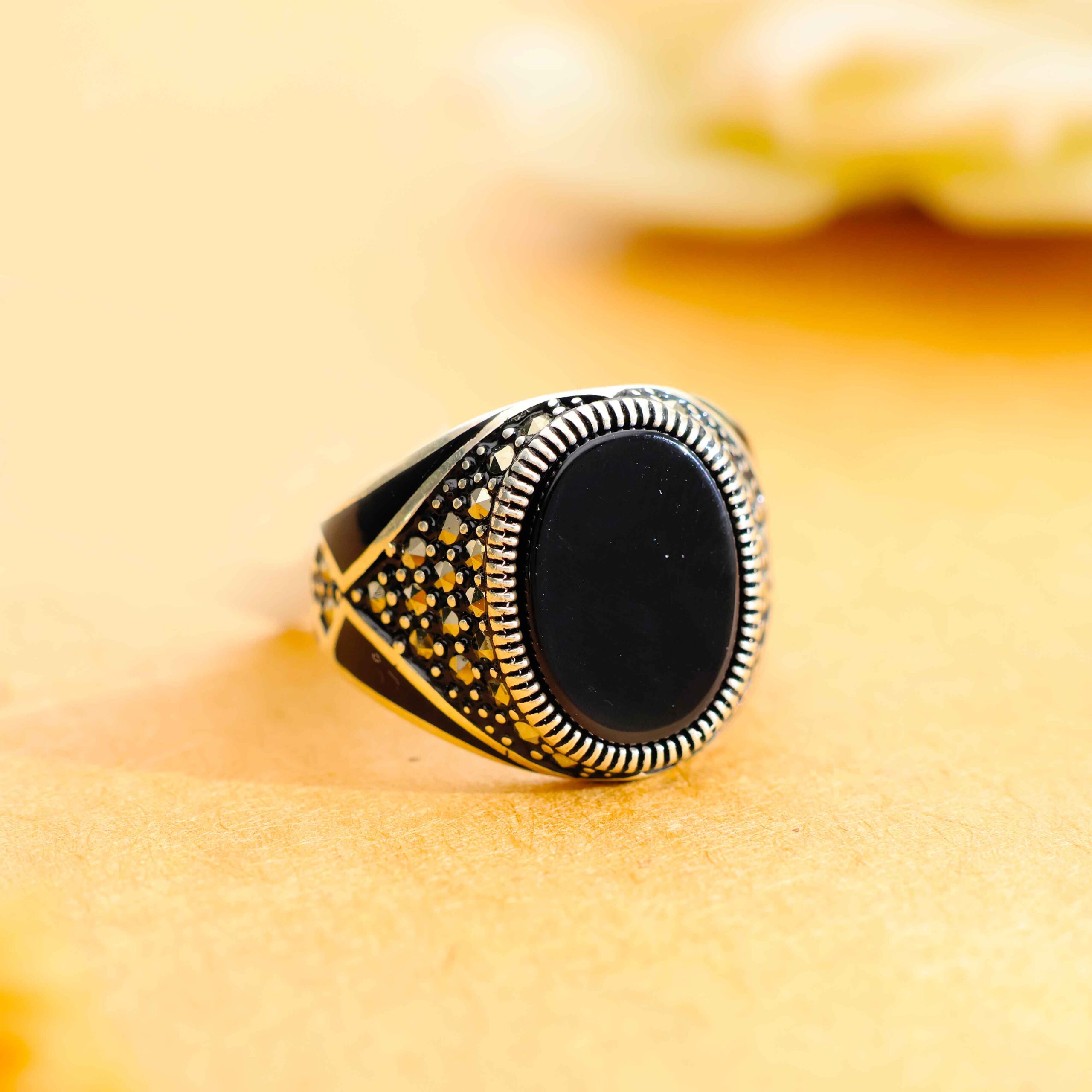 Royal Black Stone Gents Ring - Image 6