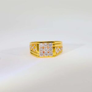 Royal Grid Gents Gold Ring