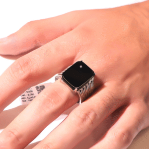 Bold Black Oval Gents Ring