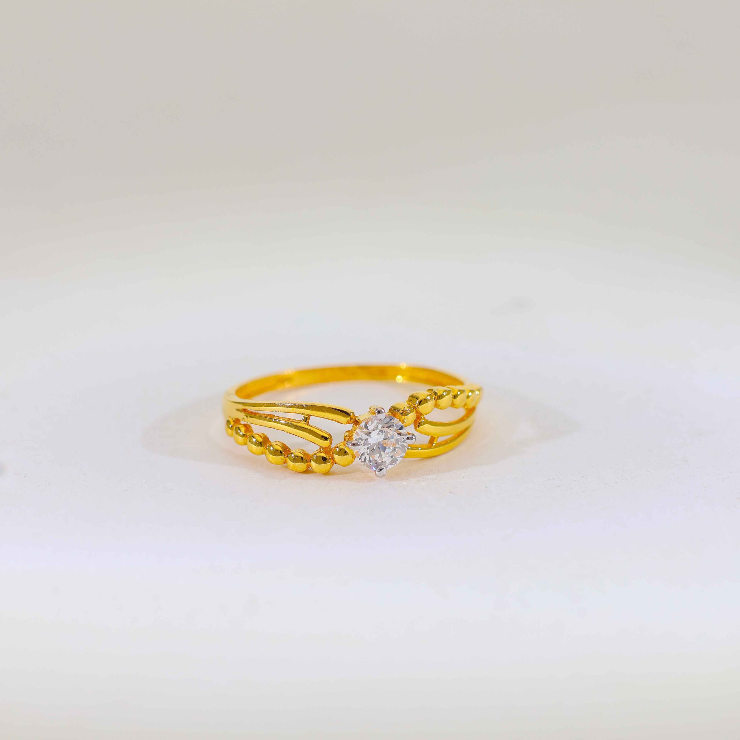 Golden Bead Ladies Ring