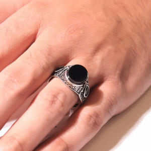 Classic Black Signet Gents Ring