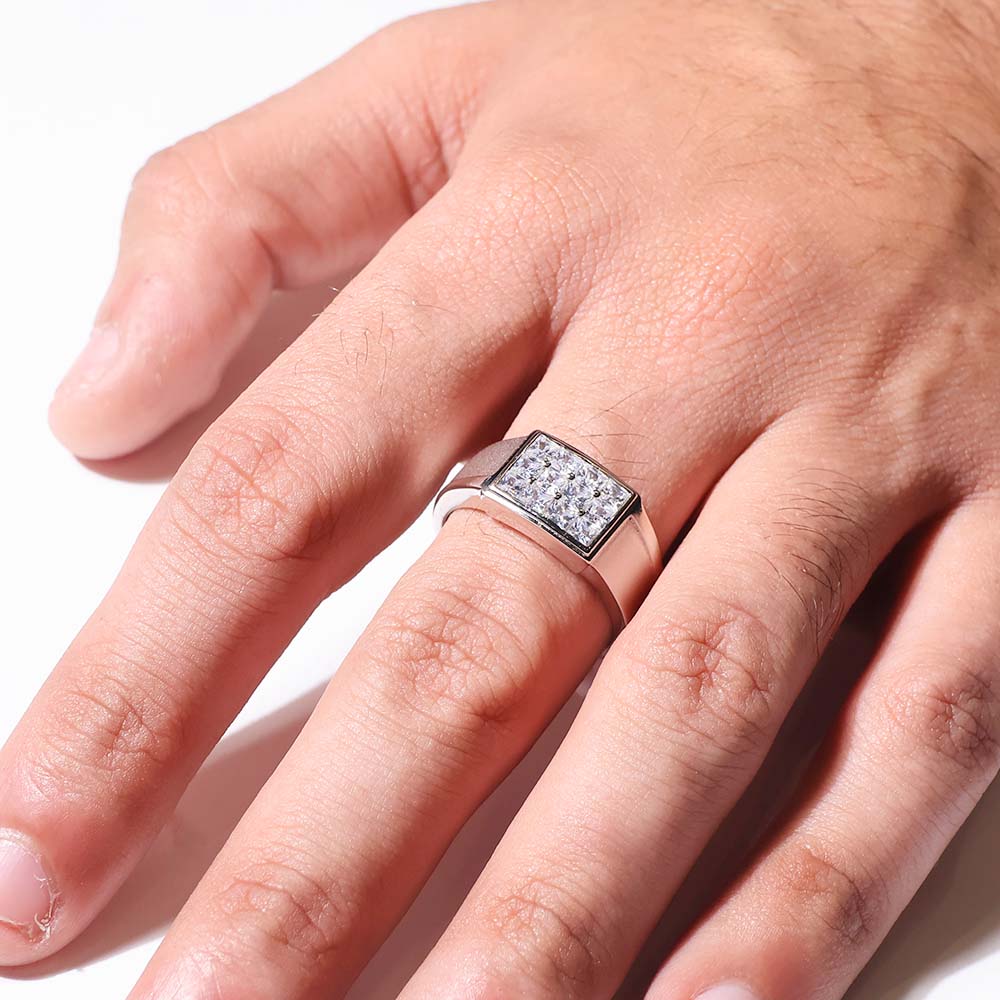 Royal Grid Spark Gents Ring