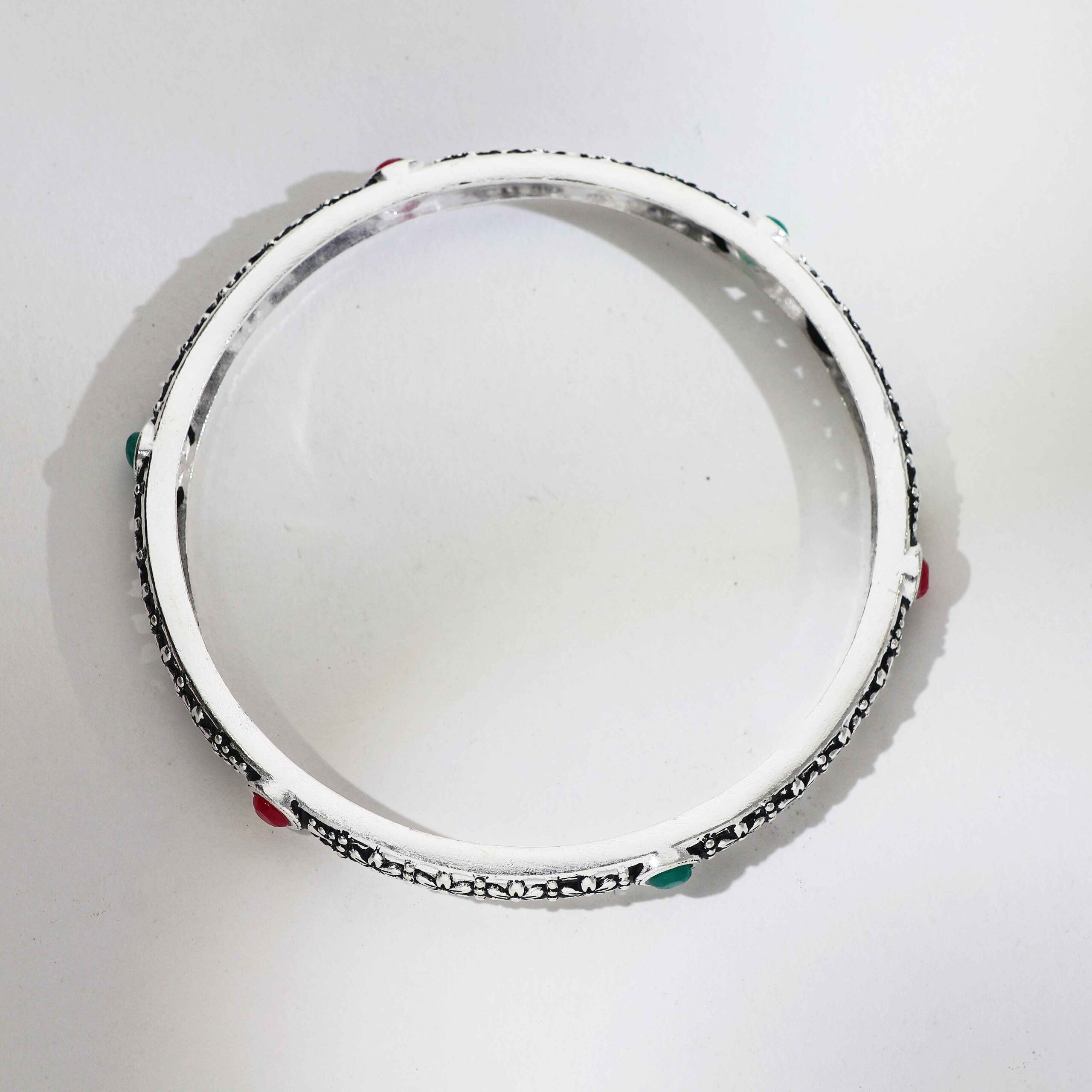 Floral Harmony Silver Ladies Bangles - Image 5