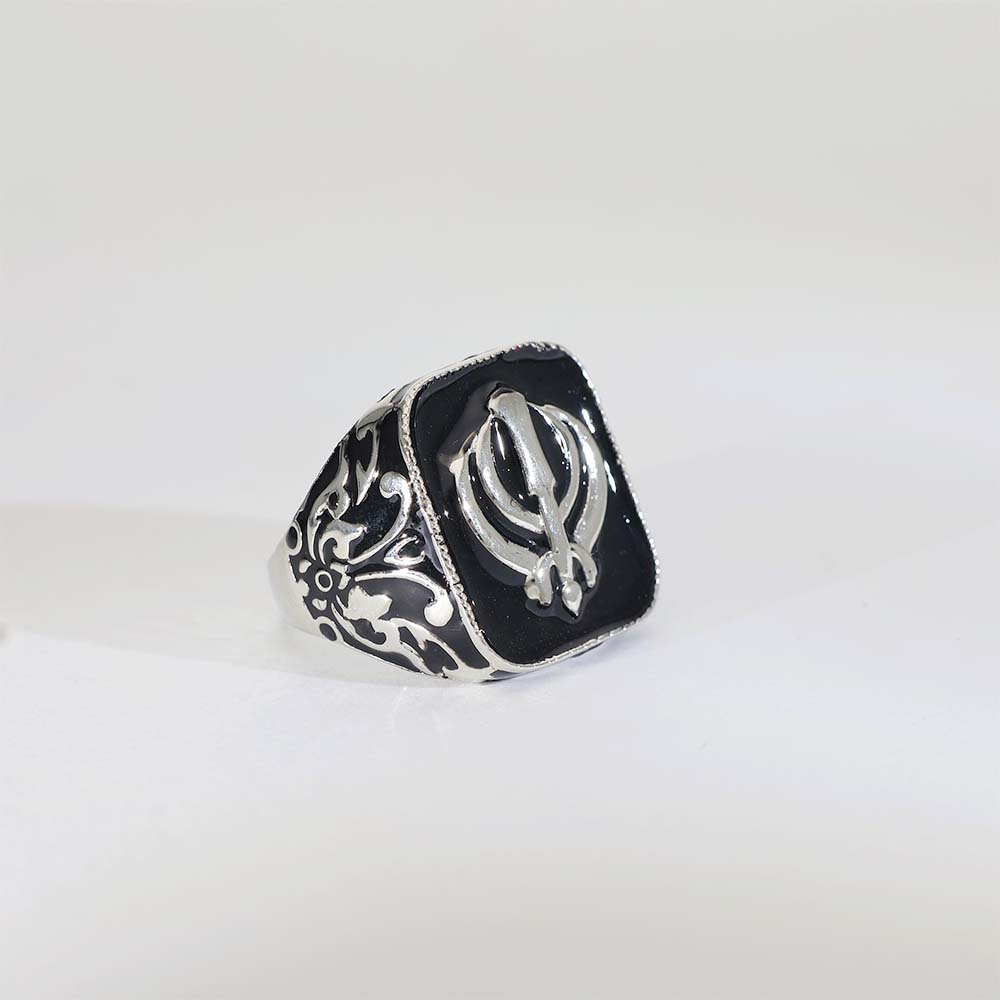 Punjabi Pride Sikh Khanda Gents Ring - Image 4