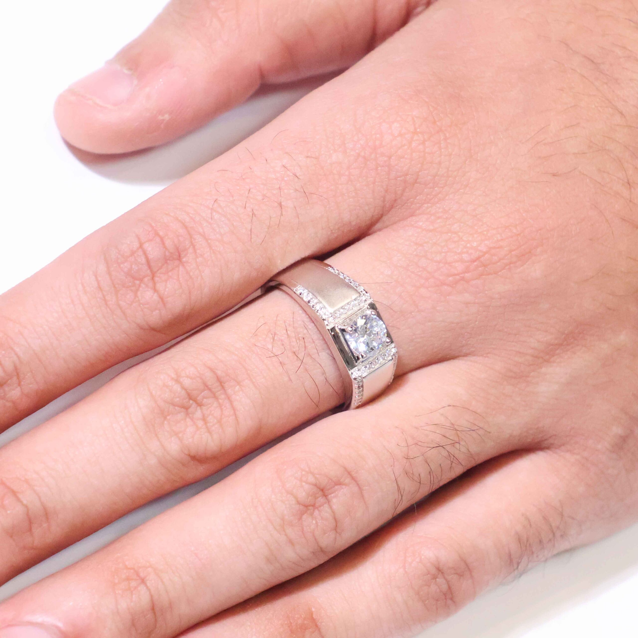 Royal Block Gents Silver Ring