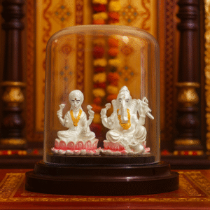 Lotus Blessings Shree Ganesha & Laxmi Murti For Gifts