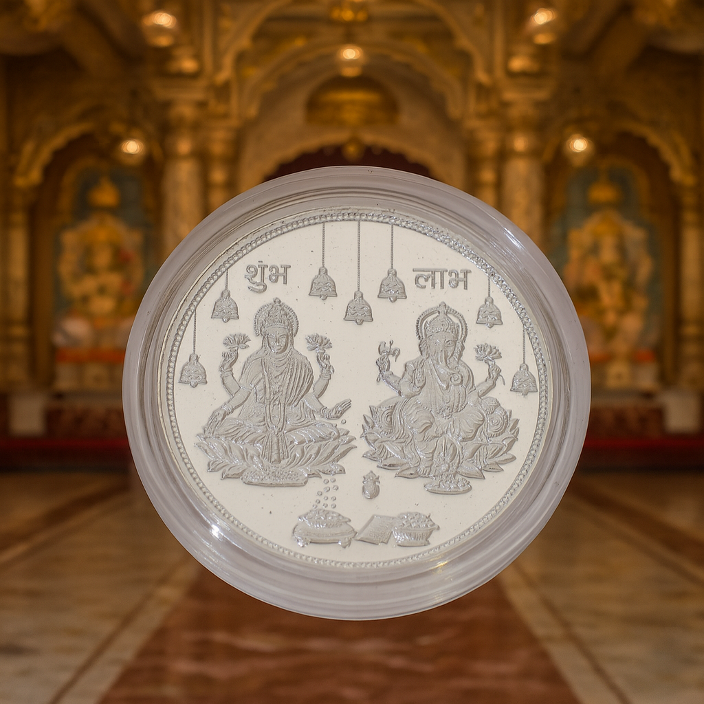 Shree Laxmi Ganesh Silver Coins For Gift