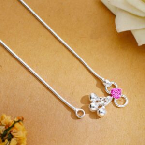 Pure Plain Silver Baby Anklet (1-3 years)