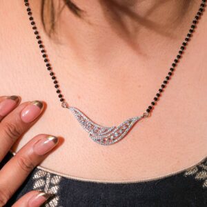 Floral Curve Silver Ladies Mangalsutra
