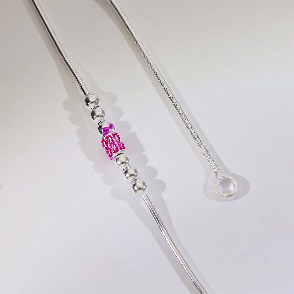 Pink Weave Love Baby Anklet (3–5 years) - Image 2